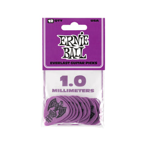 Ernie Ball Everlast Delrin 1.0mm Guitar Picks, Purple, 12-Pack