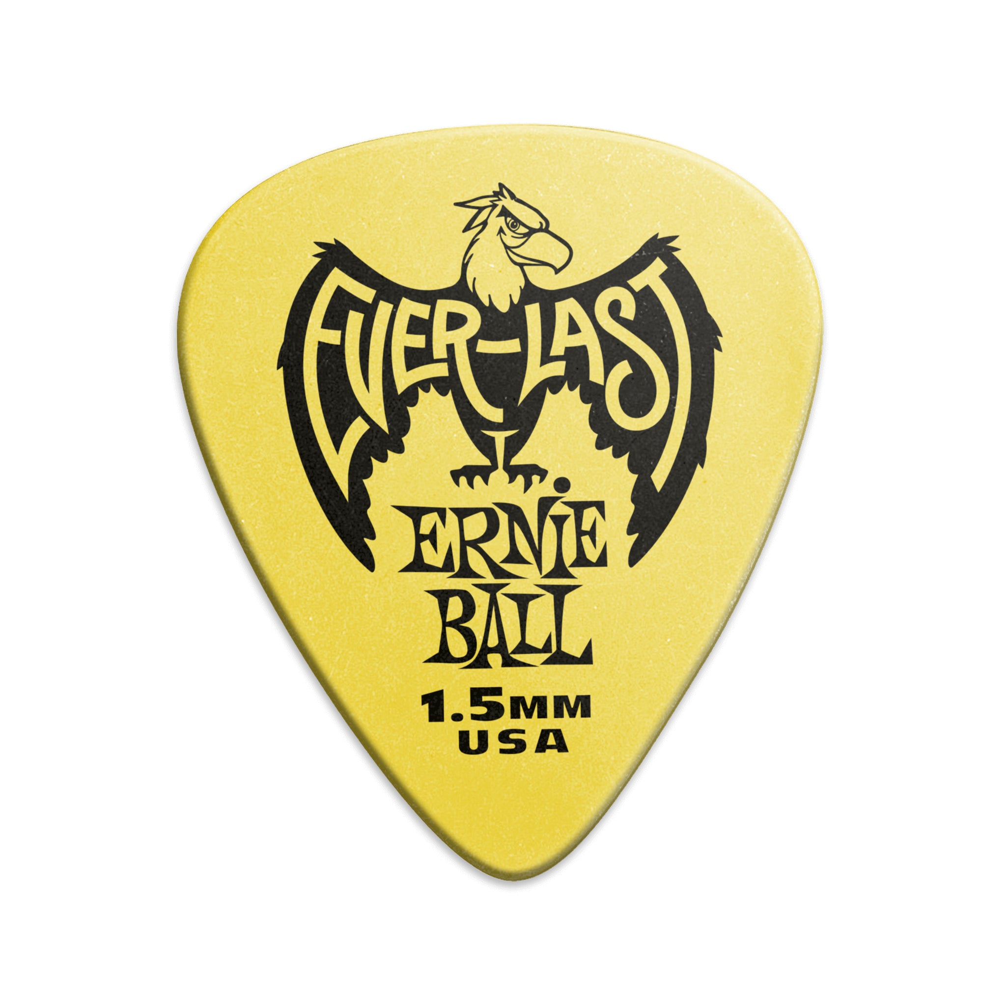 Ernie Ball Everlast Delrin 1.5mm Guitar Picks, Yellow, 12-Pack