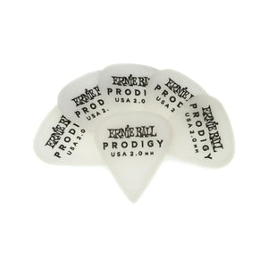 Ernie Ball 2.0mm Sharp Prodigy Guitar Picks, 6-Pack, White