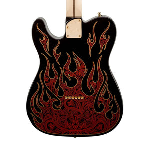 Fender James Burton Telecaster Electric Guitar w/Case, Maple Neck, Red Paisley Flames