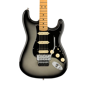 Fender American Ultra Luxe Stratocaster Floyd Rose HSS Electric Guitar, Maple FB, Silverburst
