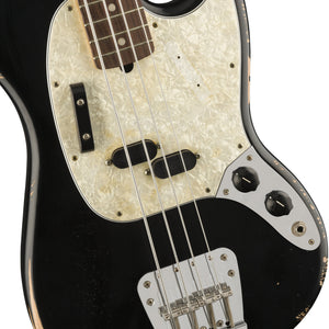 Fender Justin Meldal-Johnson Road Worn Mustang Bass Guitar, Black