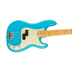 Fender American Professional II Precision Bass Electric Guitar, Maple FB, Miami Blue