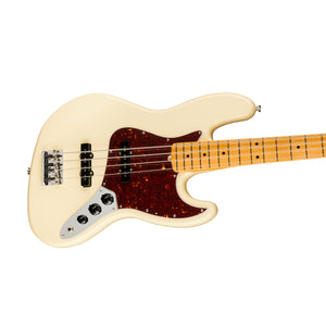 Fender American Professional II Jazz Bass Electric Guitar, Maple FB, Olympic White