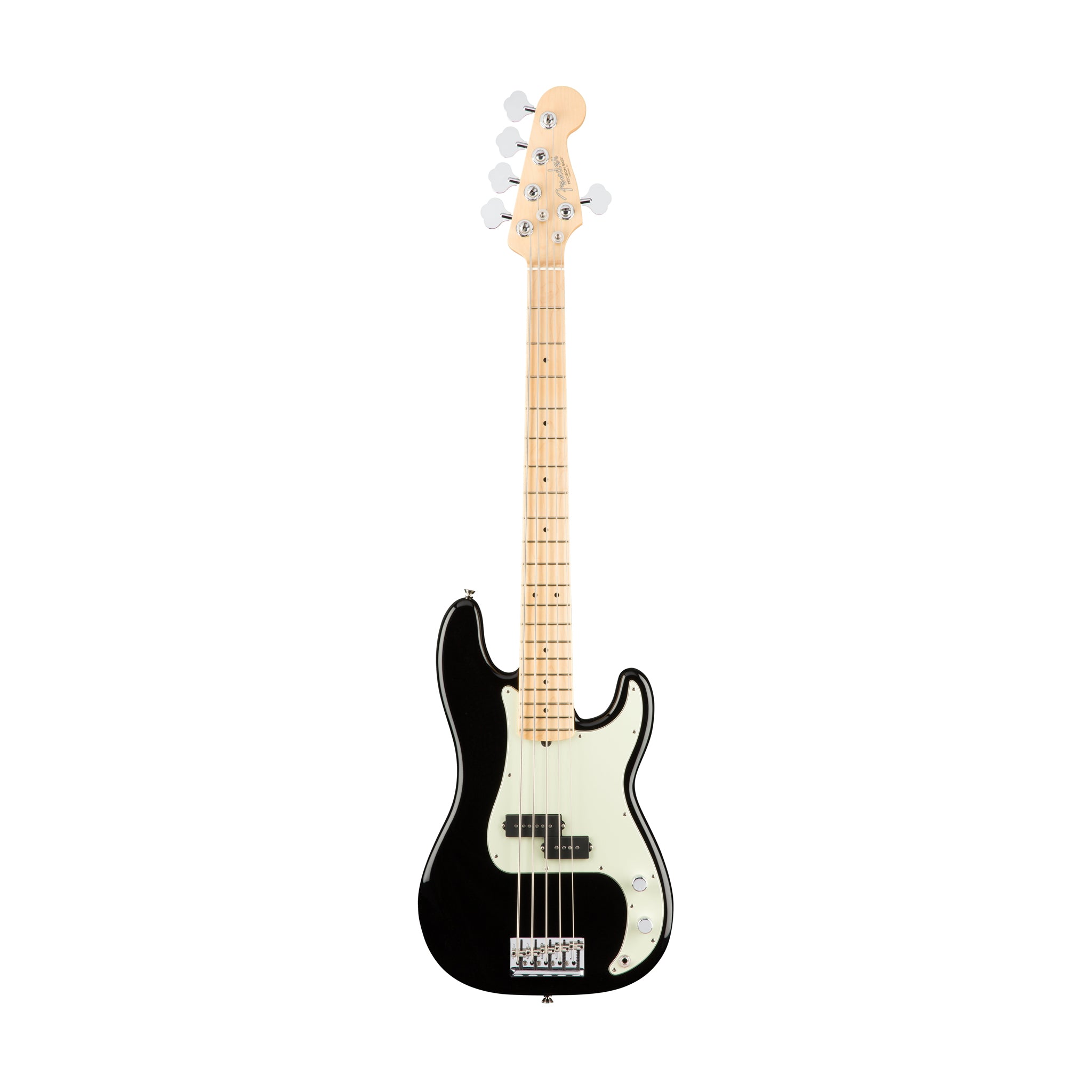 Fender American Professional 5-String Precision Bass Guitar, Maple FB, Black
