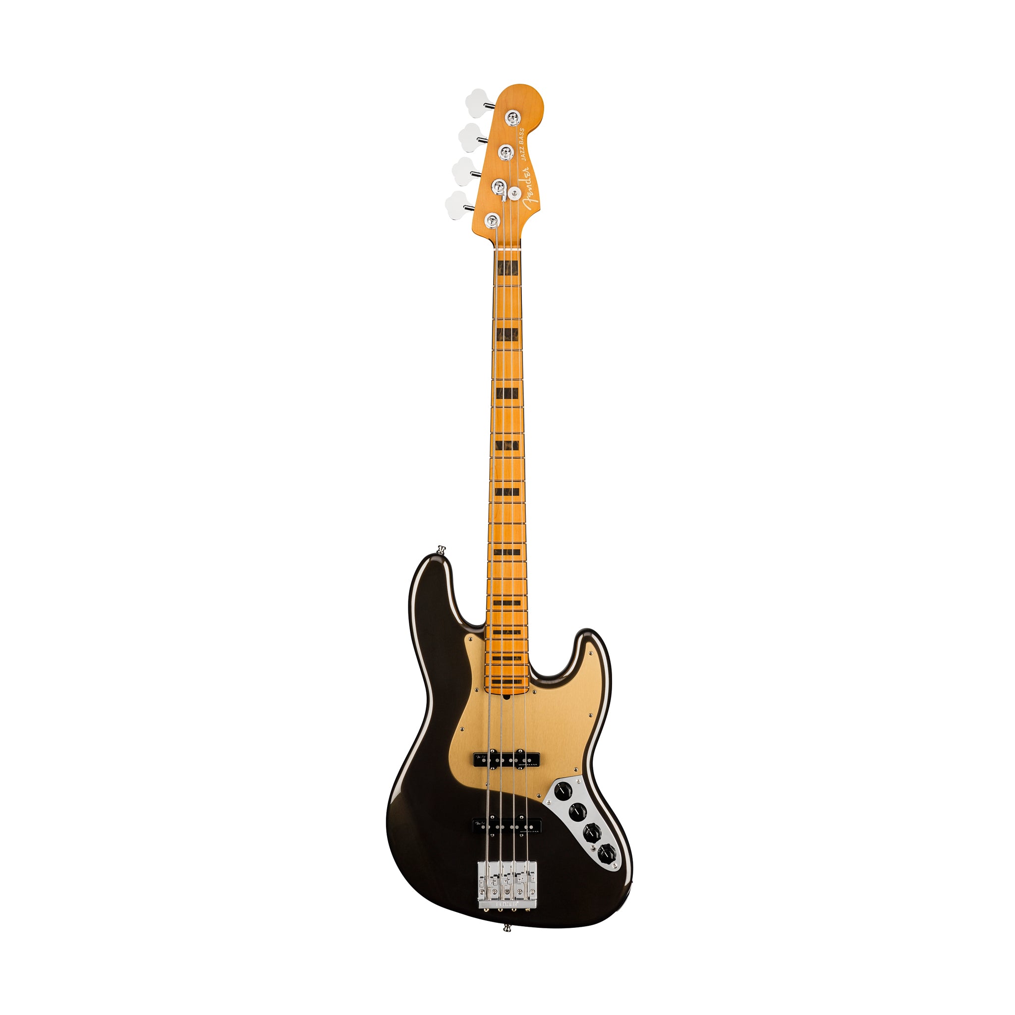 Fender American Ultra Jazz Bass Guitar, Maple FB, Texas Tea