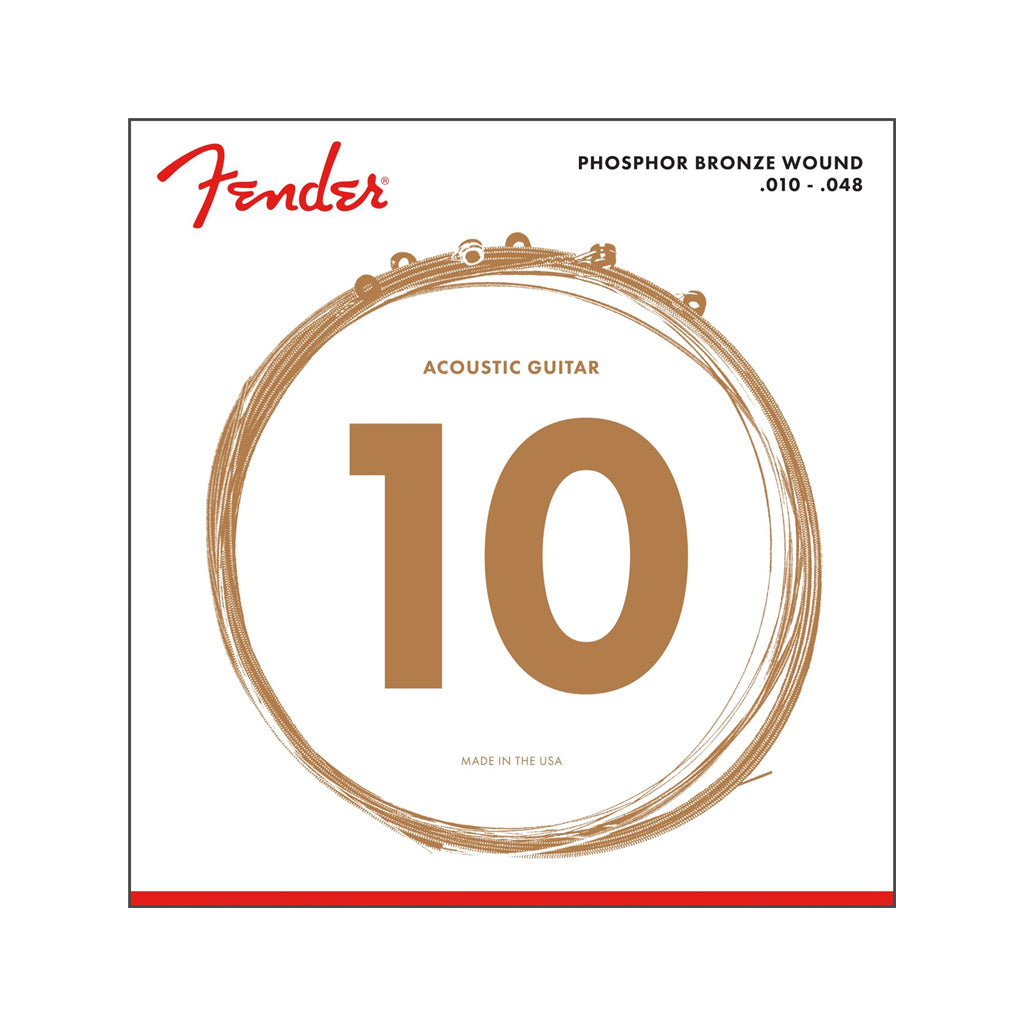 Fender 60XL Phosphor Bronze Extra Light Acoustic Guitar Strings, 10-48