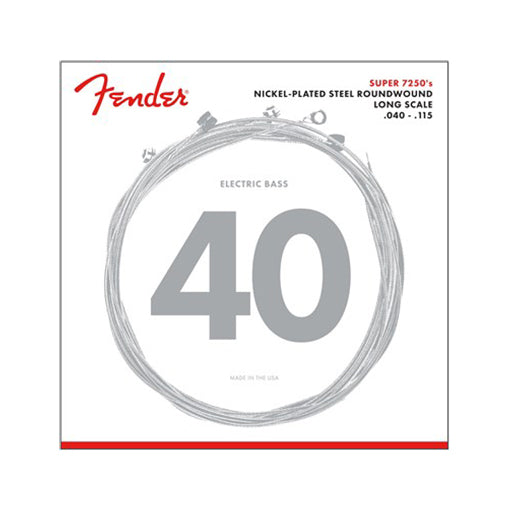 Fender 72505L Nickel Plated Steel Roundwound 5-String Long Scale Bass Guitar Strings, 40-115