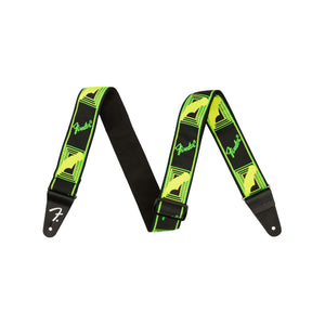 Fender Neon Monogram Guitar Strap, Green/Yellow