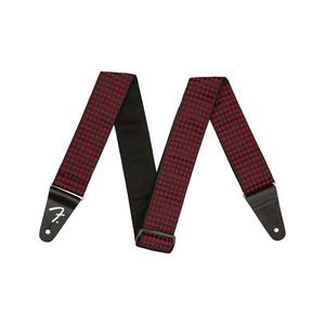 Fender Houndstooth Jacquard Guitar Strap, Red