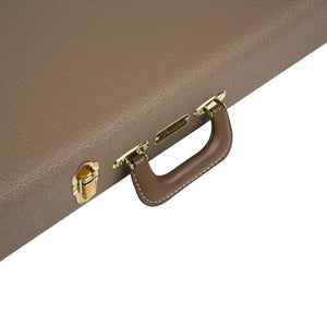 Fender Deluxe Strat/Tele Guitar Case, Brown w/ Gold Plush Interior