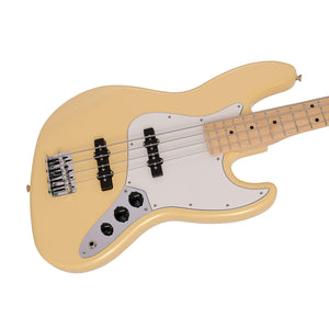 Fender Japan Hybrid II Jazz Bass Guitar, Maple FB, Vintage White
