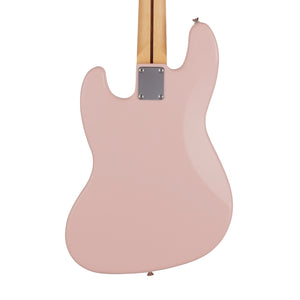 Fender Japan Junior Collection Jazz Bass Guitar, Maple FB, Satin Shell Pink