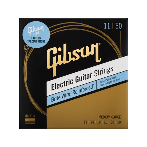 Gibson Brite Wire Reinforced Electic Guitar Strings, Medium, .011-.050