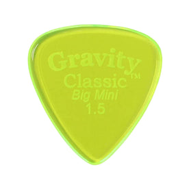 Gravity Classic Big Mini 1.5mm Guitar Pick, Polished Fluorescent Green