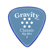 Gravity Classic Big Mini 2.0mm Guitar Pick w/Multi-hole Grip, Polished Blue