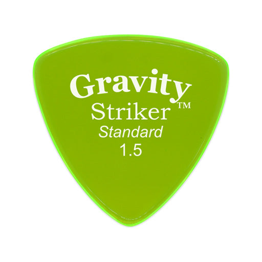 Gravity Striker Standard 1.5mm Guitar Pick, Polished Fluorescent Green