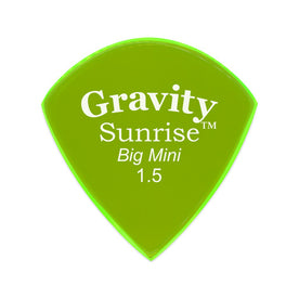 Gravity Sunrise Big Mini 1.5mm Guitar Pick, Polished Fluorescent Green