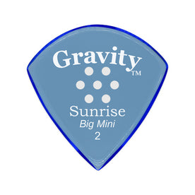 Gravity Sunrise Big Mini 2.0mm Guitar Pick w/ Multi-hole Grip, Polished Blue