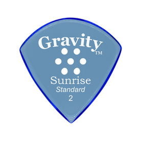 Gravity Sunrise Standard 2.0mm Guitar Pick w/ Multi-hole Grip, Polished Blue