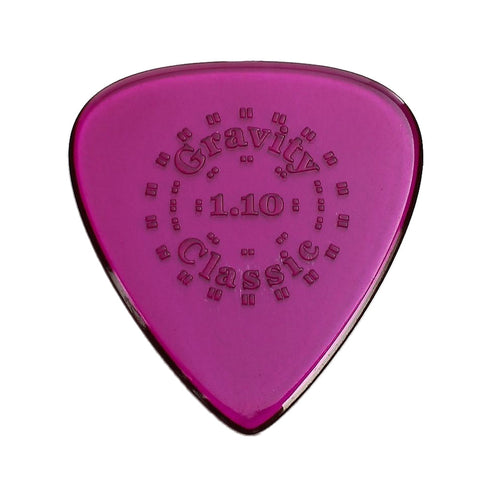 Gravity Classic Standard 1.1mm Guitar Pick, Polished Purple, Pack of 3