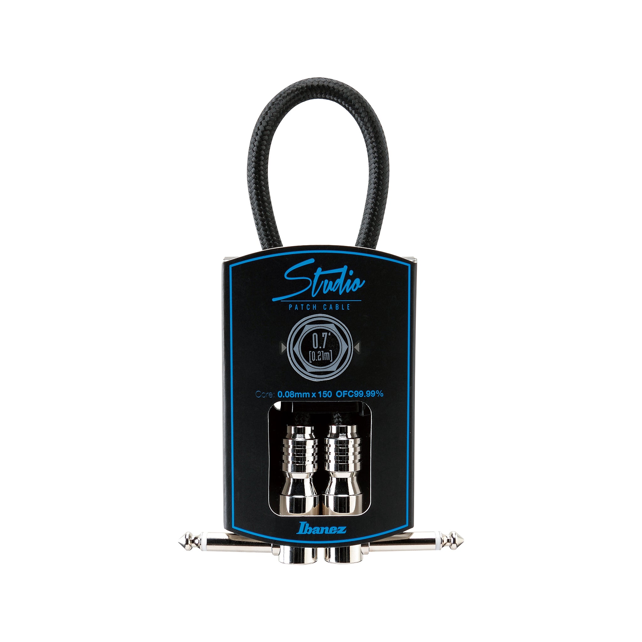 Ibanez HF07P Patch Cable, 2 Right Angled Plugs, 0.7ft