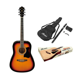 Ibanez V50NJP Acoustic Guitar Package, Vintage Sunburst