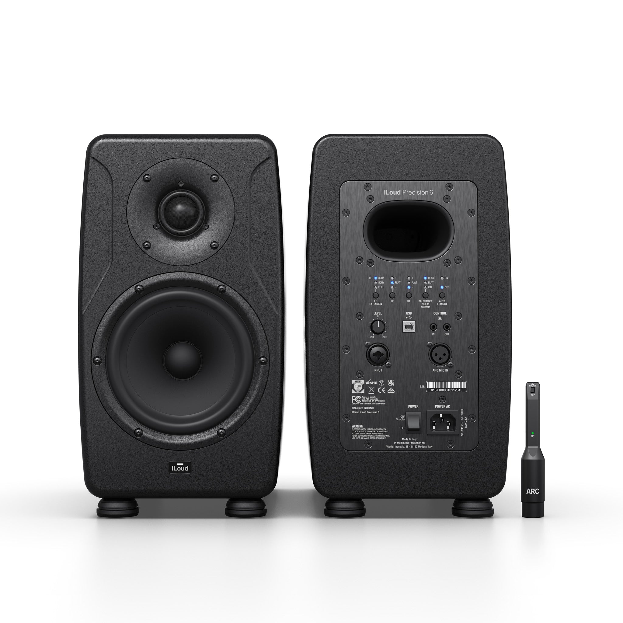 IK Multimedia iLoud Precision 6 6.5inch Powered Studio Monitor, Black