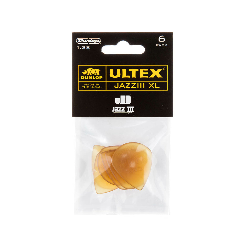 Jim Dunlop 427P1.38XL Ultex Jazz III XL Guitar Pick, 6-Pack