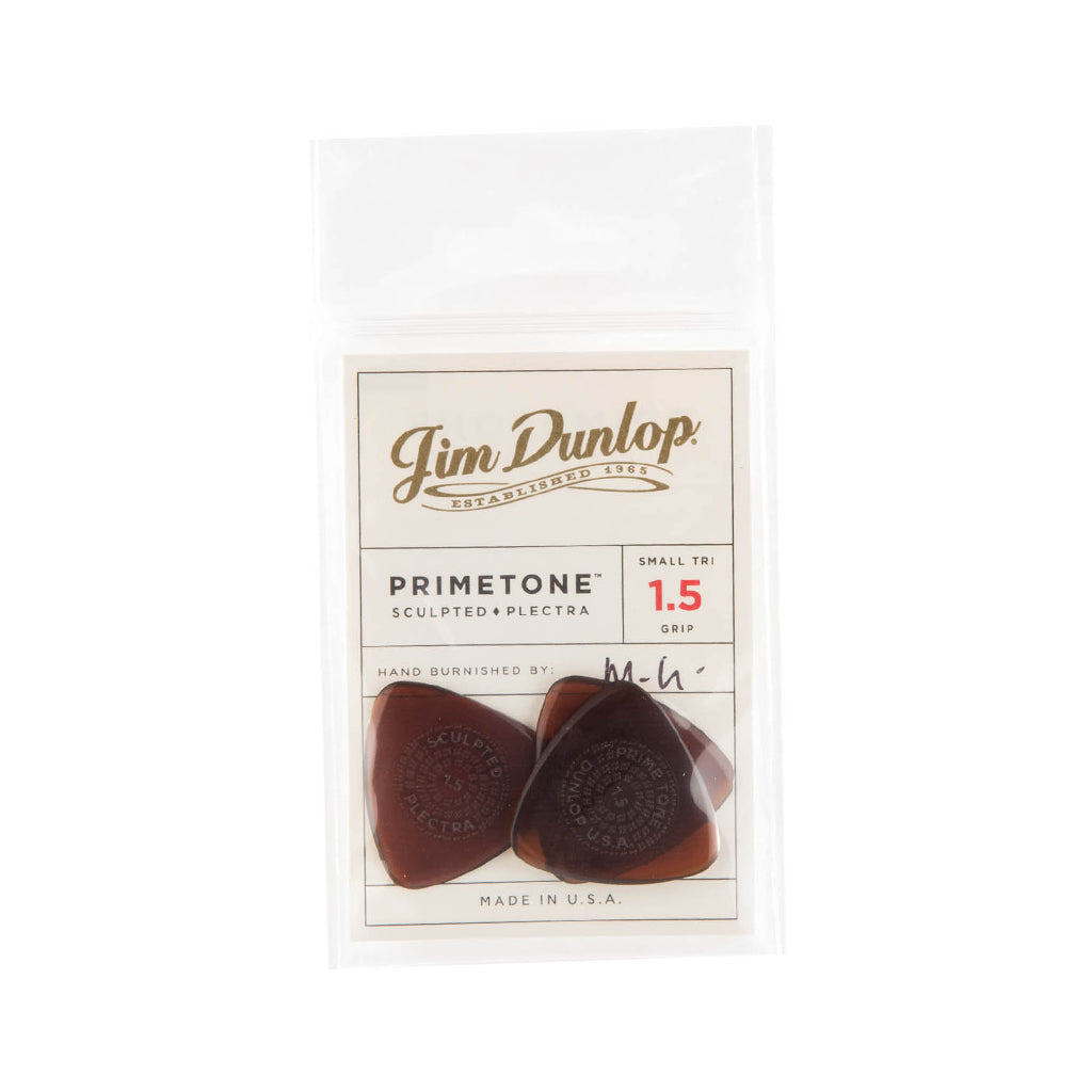 Jim Dunlop 514 Primetone Small Triangle Grip Pick, 1.5mm, 3-Pack