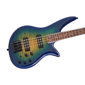 Jackson X Series Spectra Bass SBXQ IV Electric Guitar, Laurel FB, Amber Blue Burst
