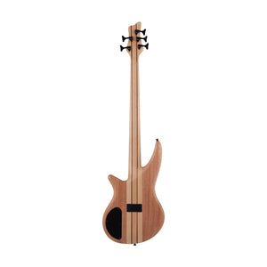 Jackson Pro Series Spectra SBP V Bass Guitar, Caramelized Jatoba FB, Transparent Blue Burst