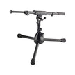 K&M Microphone Stand with Telescoping Boom, 5/8Inch, Black