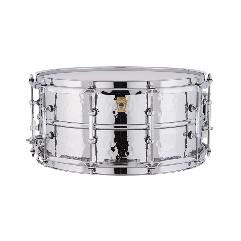 Ludwig LM402KT 6.5x14inch Supraphonic Chrome-Plated Aluminium Snare Drum, Hammered Shell, Tube Lugs