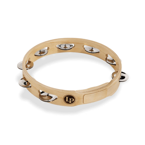 Latin Percussion LP381-S 10inch Accent Single Row Wood Tambourine w/ Steel Jingle