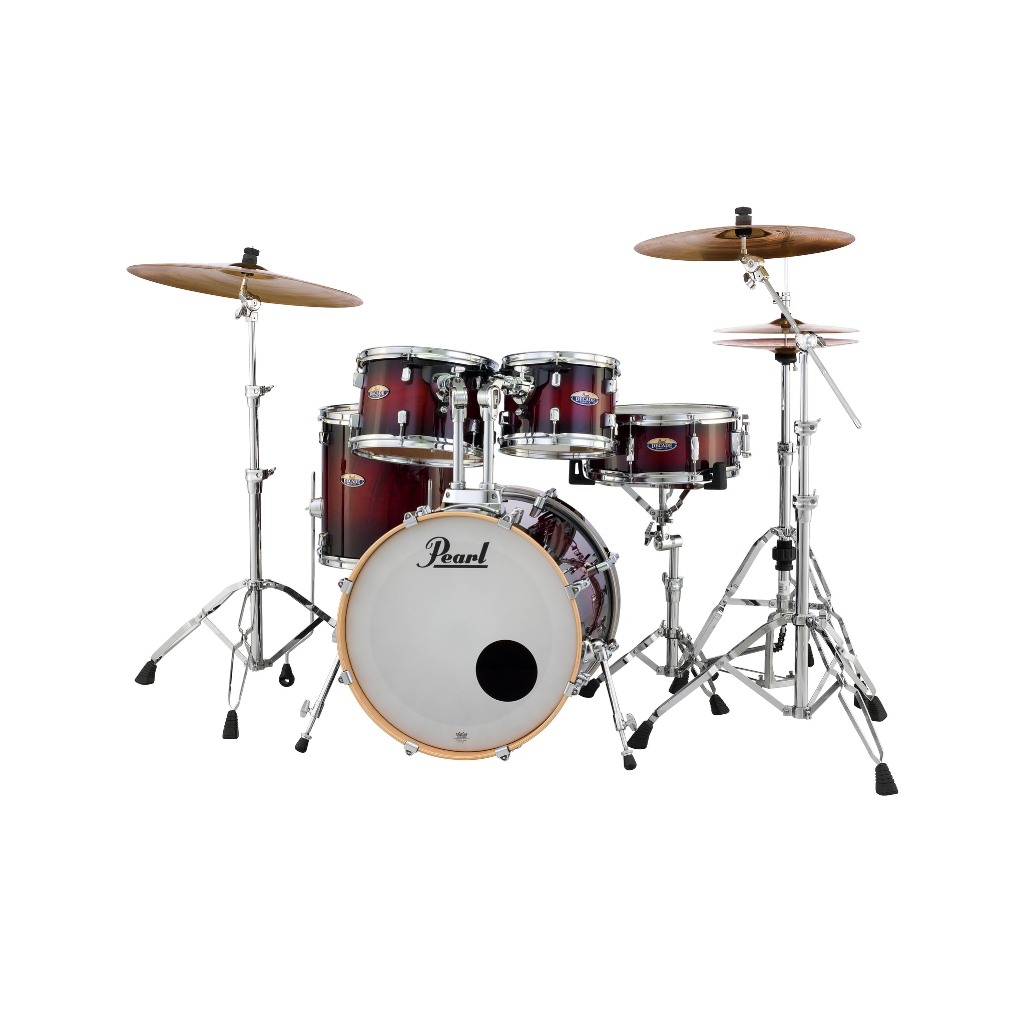 Pearl DMP905PC-261 Decade Maple 5-Piece Shell Pack (2016B/1007T/1208T/1414F/1455S), Gloss Deep Red Burst