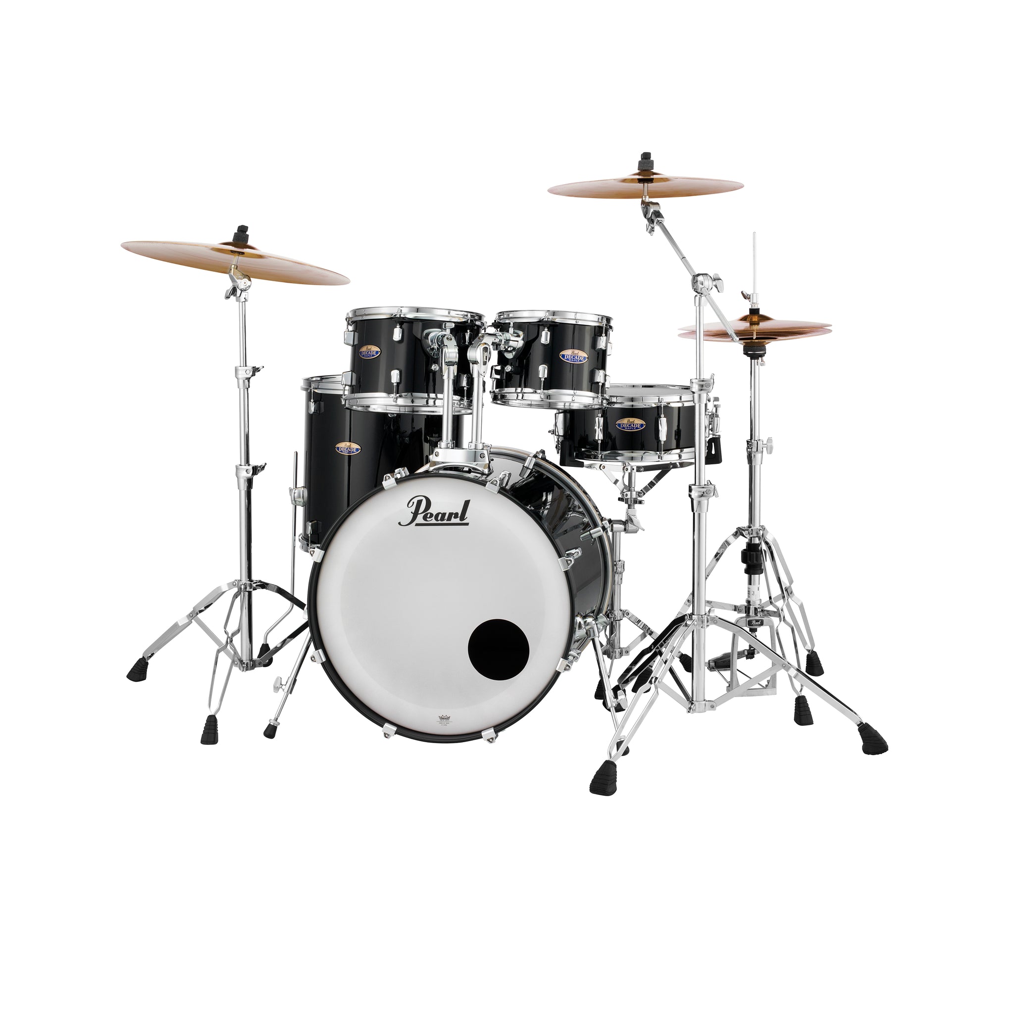 Pearl DMP925SPC-234 Decade Maple 5-Pcs Shell Pack (2218B/1007T/1208T/1616F/1455S), Black Ice