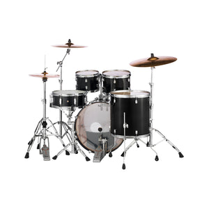 Pearl DMP925SPC-234 Decade Maple 5-Pcs Shell Pack (2218B/1007T/1208T/1616F/1455S), Black Ice