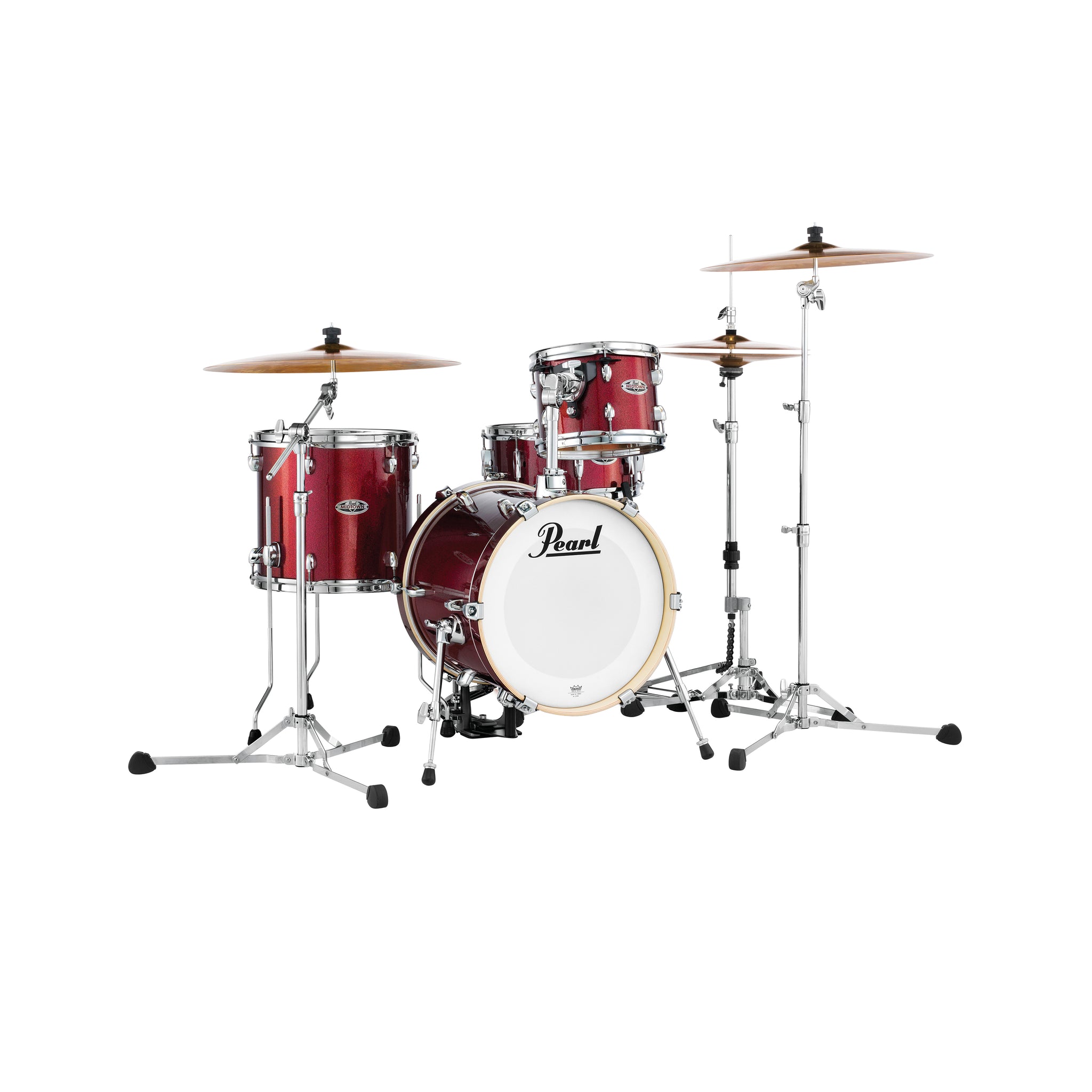 Pearl MDT764PC-704 Midtown 4-Piece Shell Pack (1614B/1007T/1312T/1355S), Black Cherry Glitter