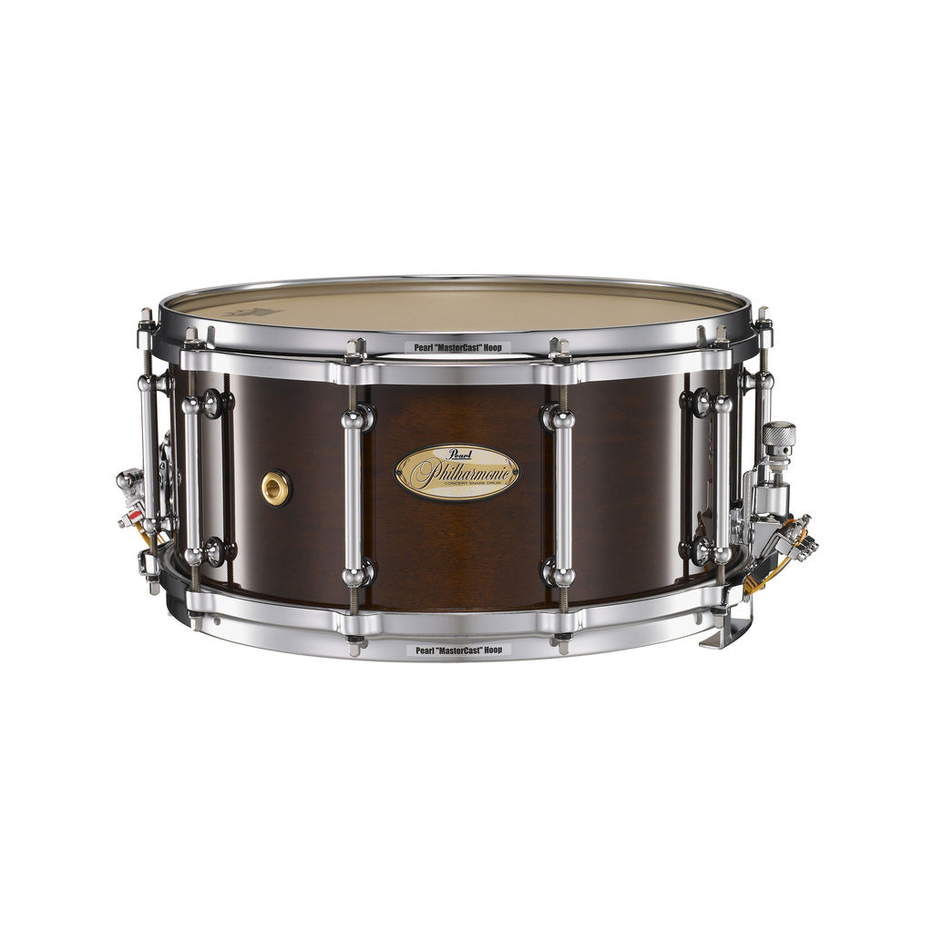 Pearl PHM1465-204 14x6.5inch Philharmonic Solid Maple Concert Snare Drum, High Gloss Walnut Bordeaux