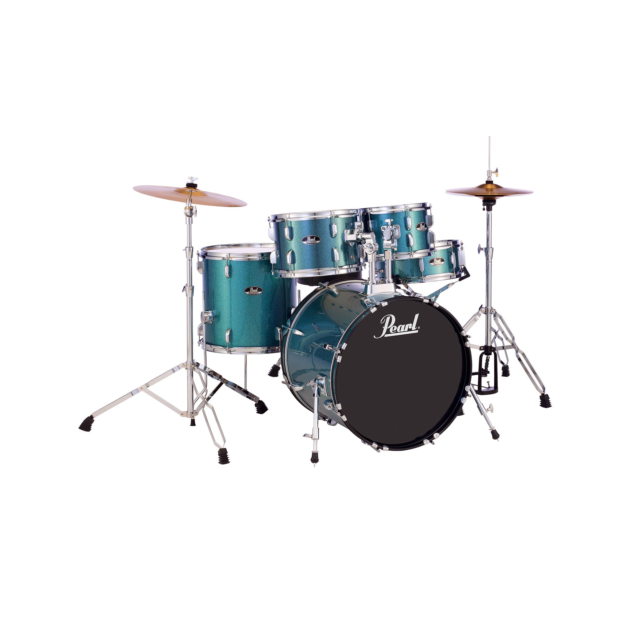 Pearl RS525SBC/C #703 Roadshow 5pcs Drum Kit w/HW & Cym(14HH/16CR/20R), Aqua Blue Glitter