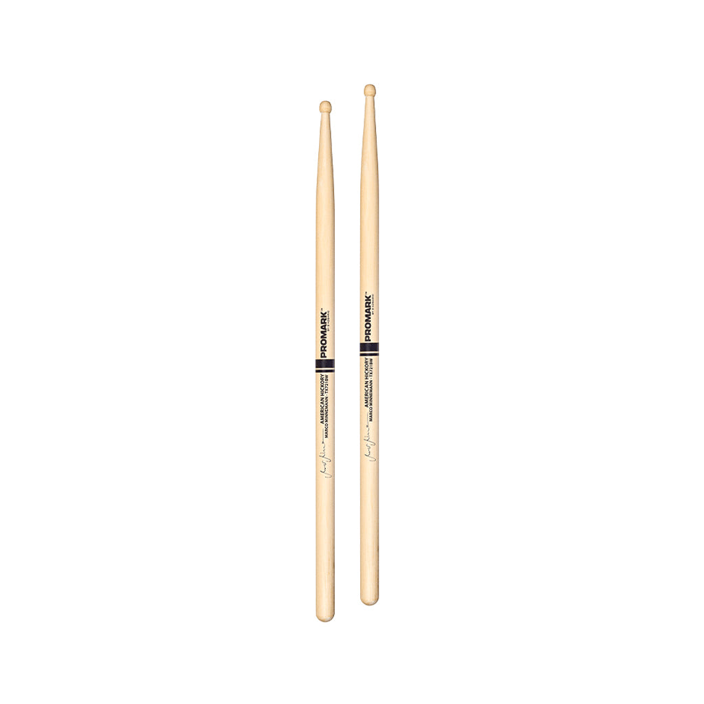 Promark TX721BW Hickory 721B Marco Minnemann Drumsticks, Wood Tip