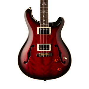 PRS SE Hollowbody Standard Electric Guitar w/Case, Fire Red Burst