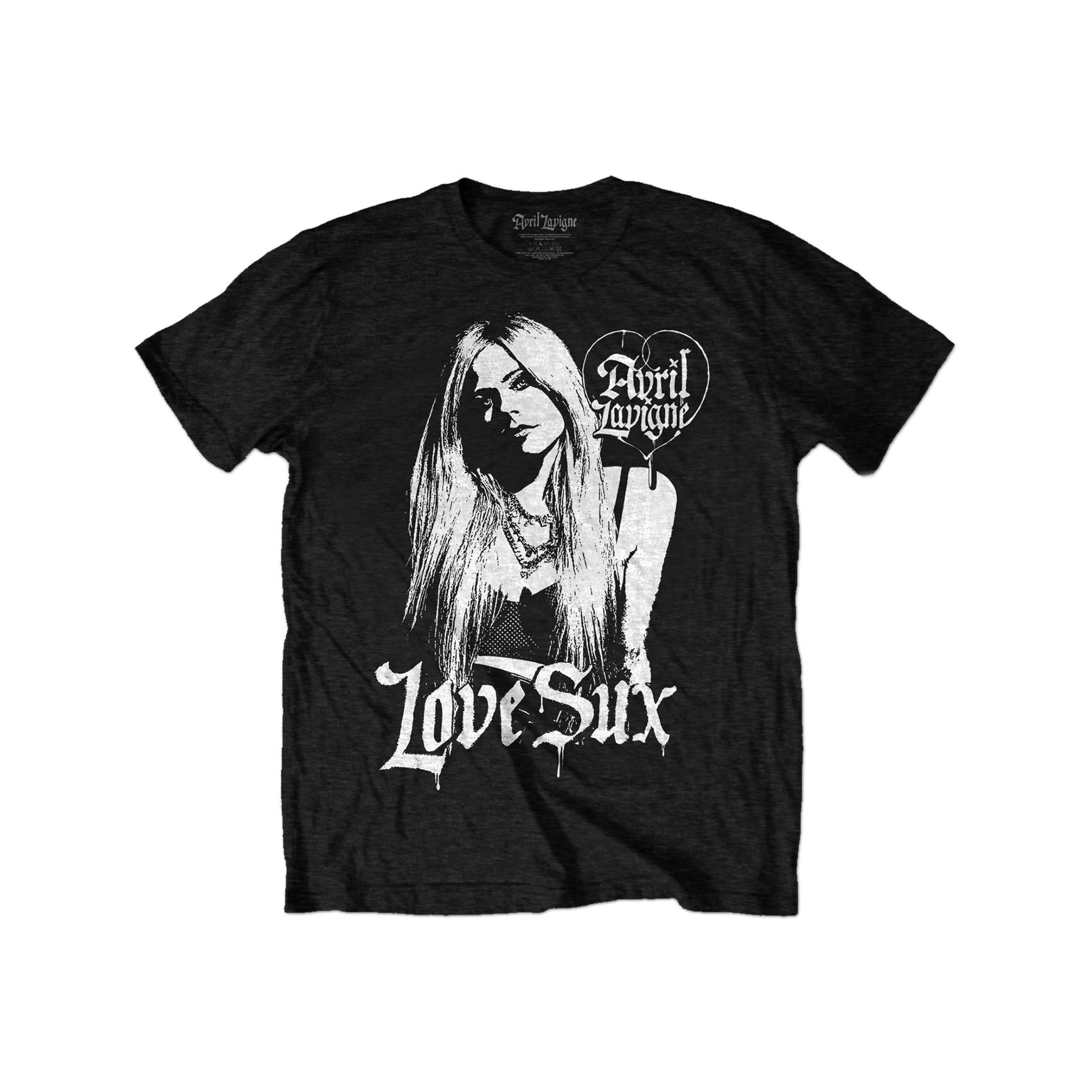 Rockoff Avril Lavigne Unisex T-Shirt: Love Sux - Back Print, Black