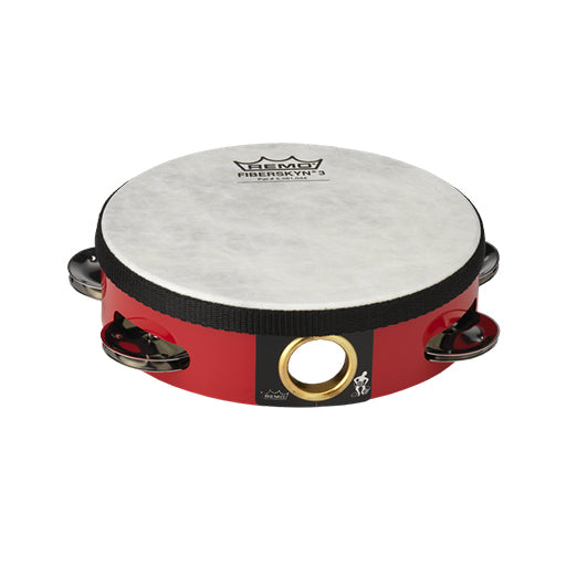 Remo TA-5106-52 6inch Fiberskyn Tambourine, Single-Row Jingles, Quadura Deep Red