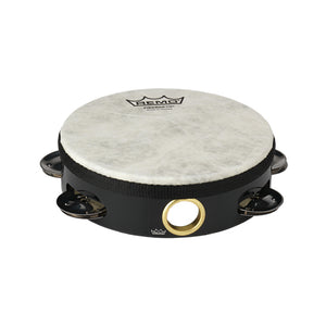 Remo TA-5106-70 6inch Fiberskyn Tambourine, Single-Row Jingles, Quadura Black