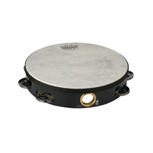 Remo TA-5108-70 8inch Fiberskyn Tambourine, Single-Row Jingles, Quadura Black