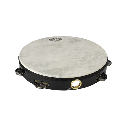 Remo TA-5110-70 10inch Fiberskyn Tambourine, Single-Row Jingles, Quadura Black