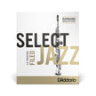 Rico Select Jazz Unfiled Soprano Saxophone Reed, 3 Soft, Box Of 10
