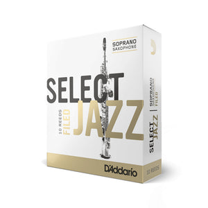 Rico Select Jazz Unfiled Soprano Saxophone Reed, 3 Soft, Box Of 10
